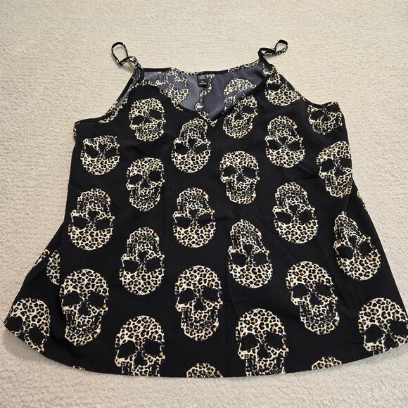 Emery Rose Cami Tank Top with Leopard Print Skulls Women's Size 3XL - Picture 1 of 8